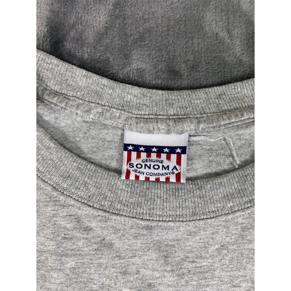 Y2K Sonoma USA 2000 American Flag Tee Shirt Gray Size XL Vintage Patriotic - Picture 4 of 10